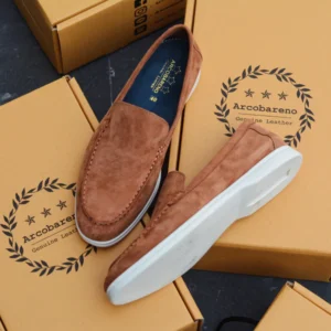 Arcobareno Classic Slip-on – Suede Lamb Tan