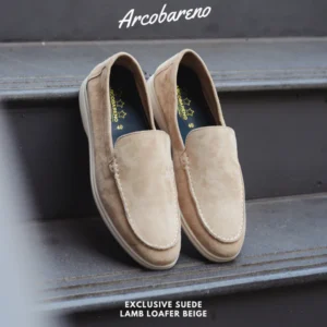 Arcobareno Classic Slip-on – Suede Lamb Beige